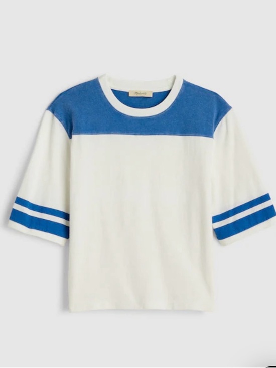 Madewell Tops - Madewell Vintage Varsity White and Blue Ringer Tee